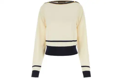 GUCCI T Shirts Women's Ecru Crew Neck Moderate Straight Fit