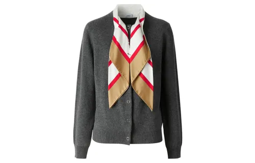 Burberry Cashmere Sweaters Women's Gray Moderate