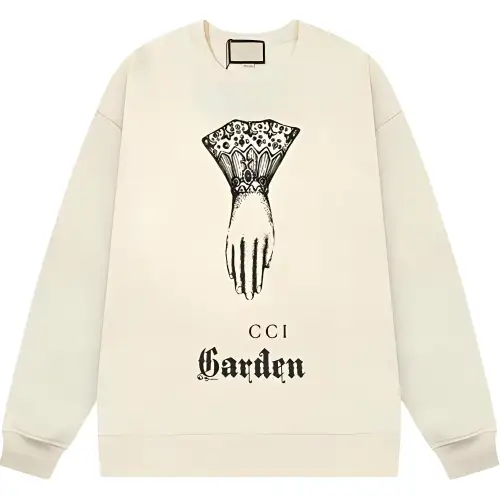 GUCCI Sweatshirts Women's Ecru Crew Neck Moderate Regular