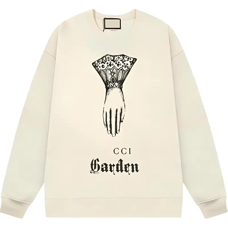 GUCCI Sweatshirts Women's Ecru Crew Neck Moderate Regular