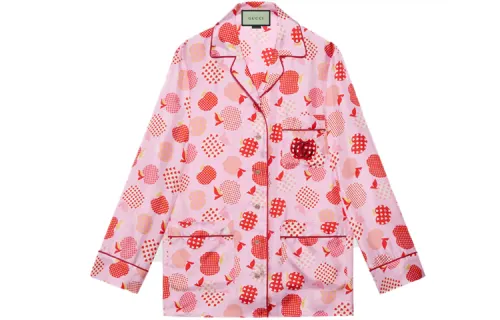 GUCCI Shirts Women's Pink Cuban Collar Moderate Other