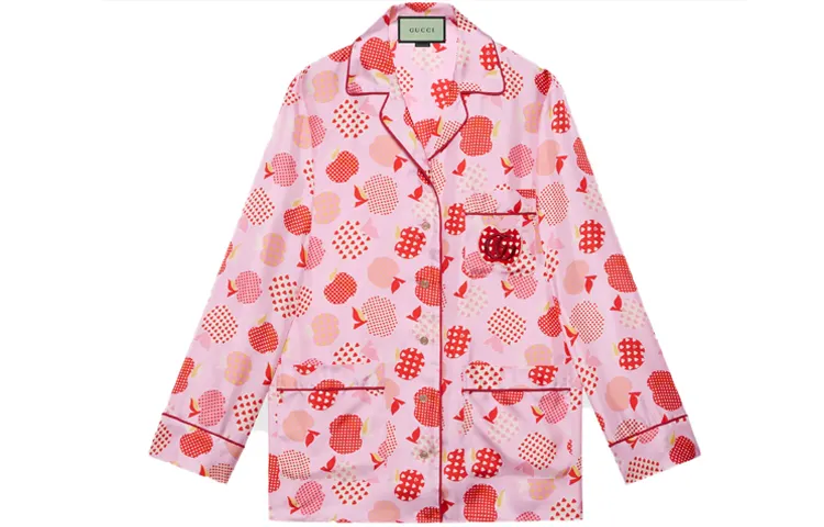 GUCCI Shirts Women's Pink Cuban Collar Moderate Other