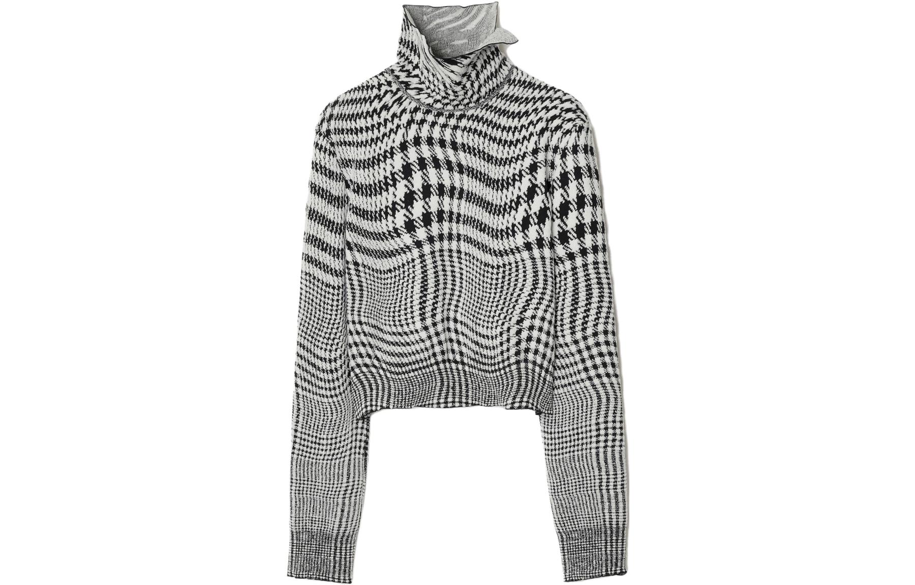 Burberry high-neck houndstooth jacquard jumper