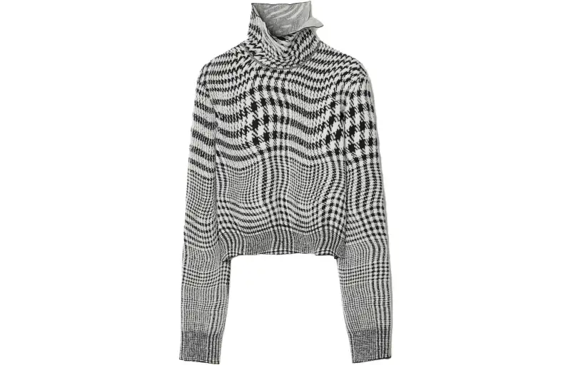 Burberry high-neck houndstooth jacquard jumper