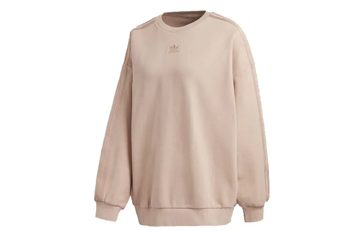 Adidas Originals Sweatshirts Women's Pearl Powder Crew Neck Moderate Straight Fit