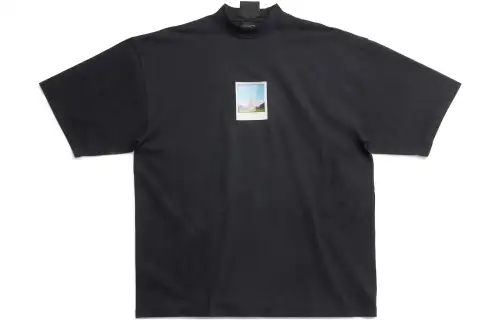 Balenciaga SS23 Drop Shoulder Sleeve T Shirt Women's Black Loose Fit