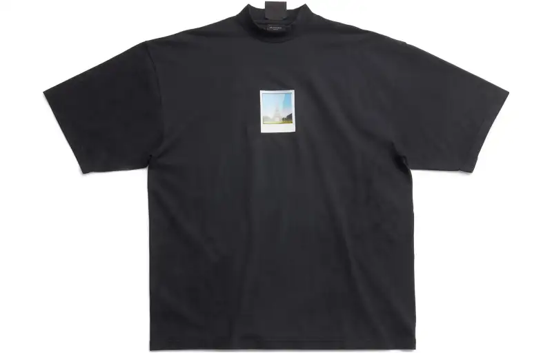 Balenciaga SS23 Drop Shoulder Sleeve T Shirt Women's Black Loose Fit