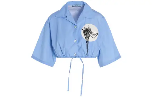 PRADA Shirts Women's Blue Lapel Moderate Shirt