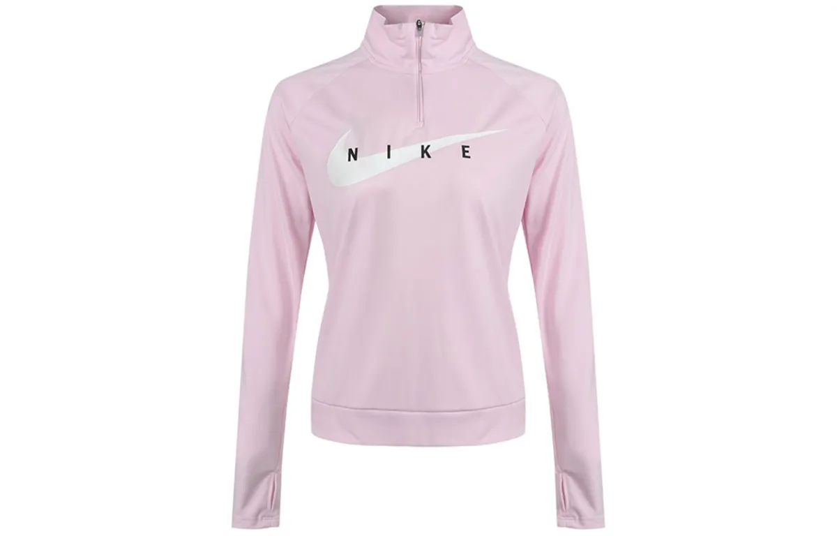 Nike Sweatshirts Women's Pink Stand Collar Moderate Regular