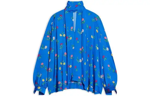 Balenciaga Shirts Women's Royal Blue Turtleneck Moderate