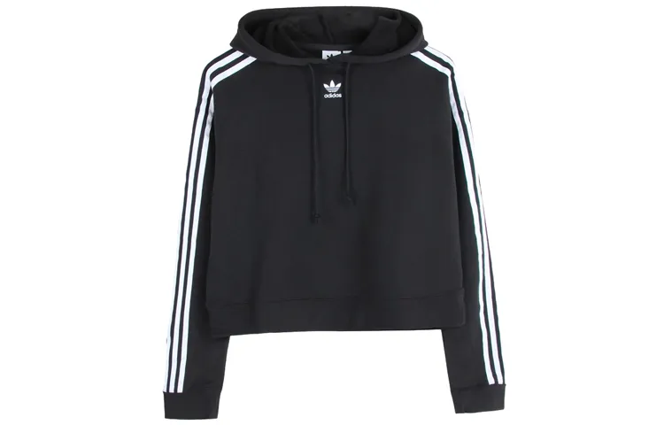 Adidas Originals ADICOLOR Sweatshirts Women's Black Hooded Moderate Straight Fit