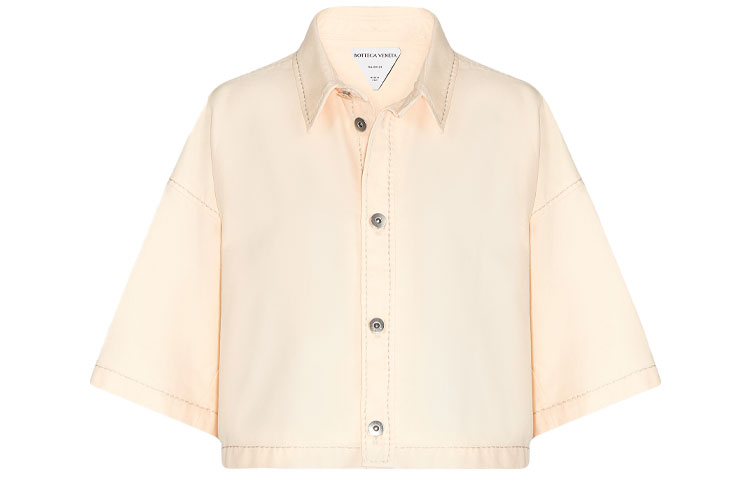 Bottega Veneta Wide Sleeved Cropped Denim Shirt
