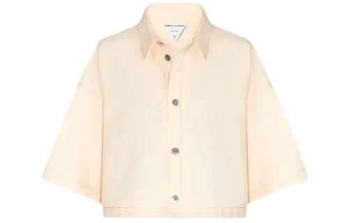 Bottega Veneta Wide Sleeved Cropped Denim Shirt