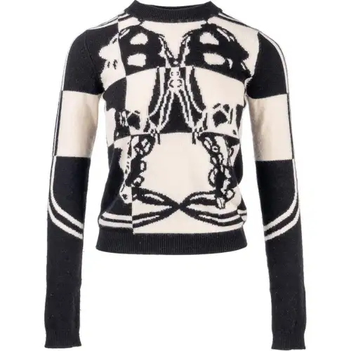 HERMES Cashmere Sweaters Women's Black Crew Neck Moderate