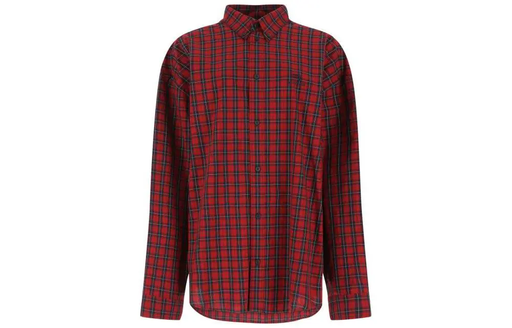 Balenciaga Shirts Women's Red Lapel Moderate Straight Fit