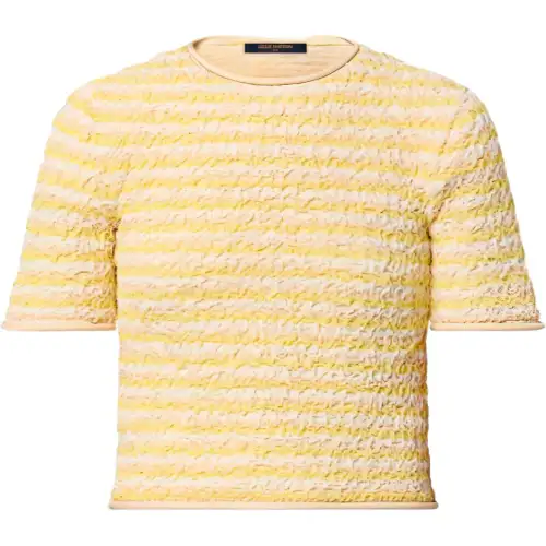 LOUIS VUITTON Crinkle Knit Striped Top