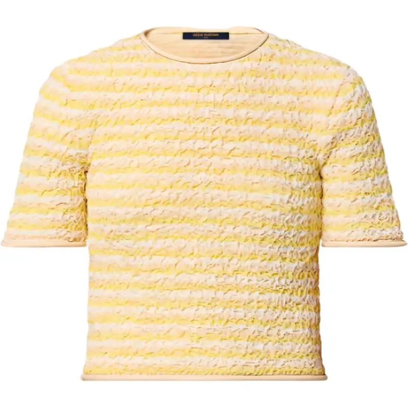 LOUIS VUITTON Crinkle Knit Striped Top