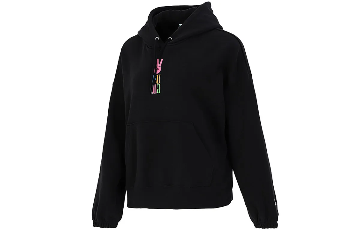 PUMA Sweatshirts Women's Black Hooded Moderate Regular