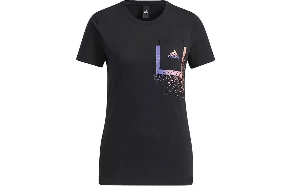 Adidas T-Shirts Women's Black Crew Neck Moderate