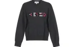 KENZO Letter Logo Knitwear Women's Dark Gray Crew Neck Moderate A Line
