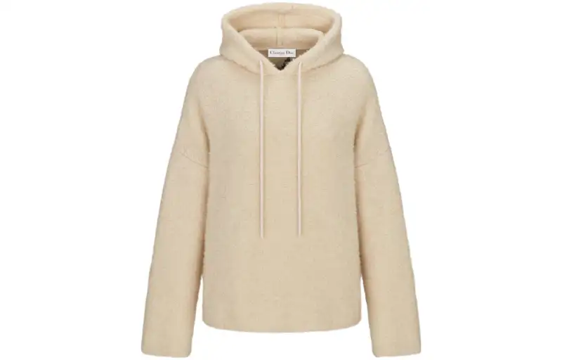 DIOR Quarterly New Products Sweatshirts Women's Beige Hooded Moderate