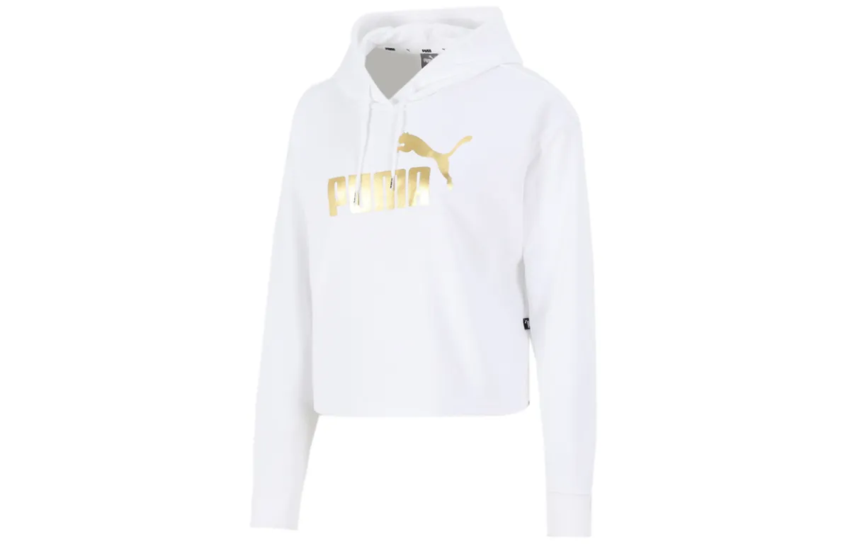 PUMA Sweatshirts Women's White Hooded Moderate Regular