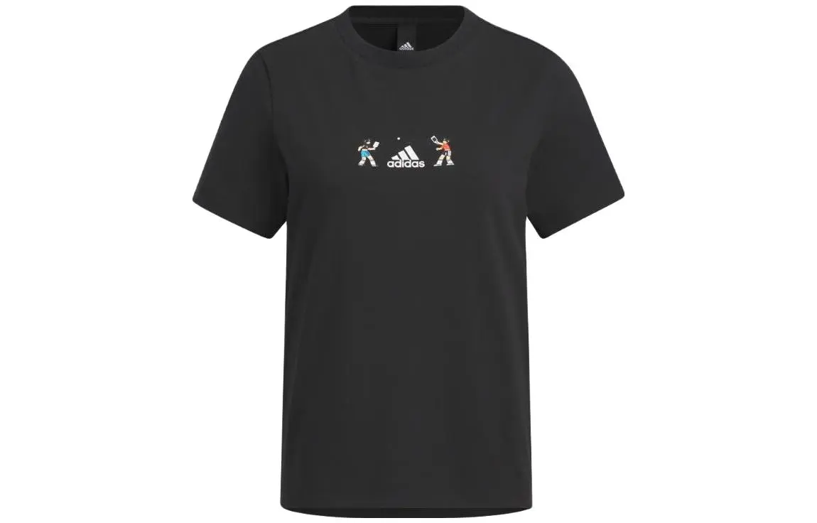 Adidas X SEEBIN T-Shirts Women's Black Crew Neck Moderate Straight Fit