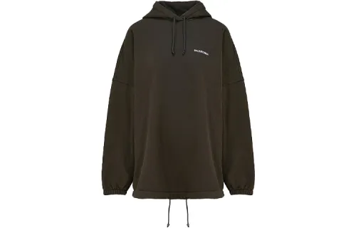 Balenciaga Sweatshirts Women's Dark Coffee Hooded Moderate Regular