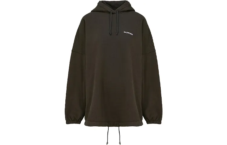 Balenciaga Sweatshirts Women's Dark Coffee Hooded Moderate Regular