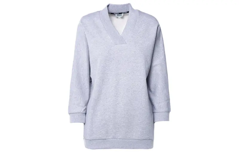 KENZO Sweatshirts Women's Light Gray V Neck Moderate Heavyweight
