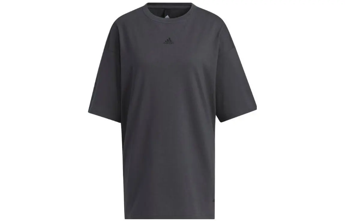 Adidas Drop Shoulder Sleeve T Shirt Women's Dark Gray