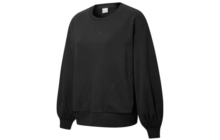 PUMA HER Sweatshirts Women's Black Crew Neck Moderate Straight Fit