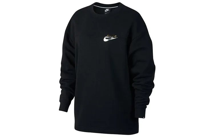 Nike Sweatshirts Women's Black Crew Neck Moderate Regular