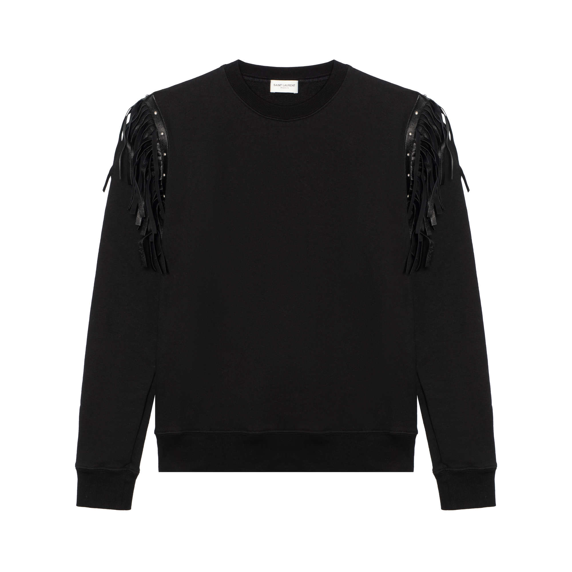 Женское худи SAINT LAURENT с бахромой (черное)