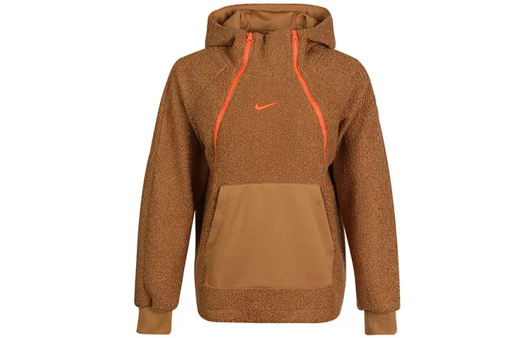 Nike Sweatshirts Women's Brown Hooded Moderate Regular