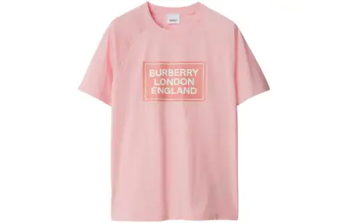 Burberry SS24 Raglan Sleeve T Shirt Women's Soft Floral Pink