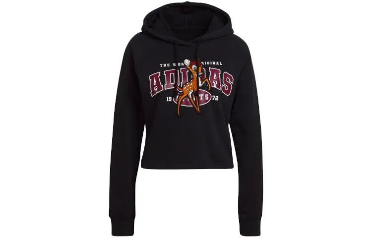 Adidas Originals Adidas Originals X Disney Sweatshirts Women's Black Hooded Moderate Straight Fit