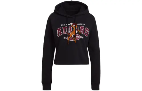 Adidas Originals Adidas Originals X Disney Sweatshirts Women's Black Hooded Moderate Regular