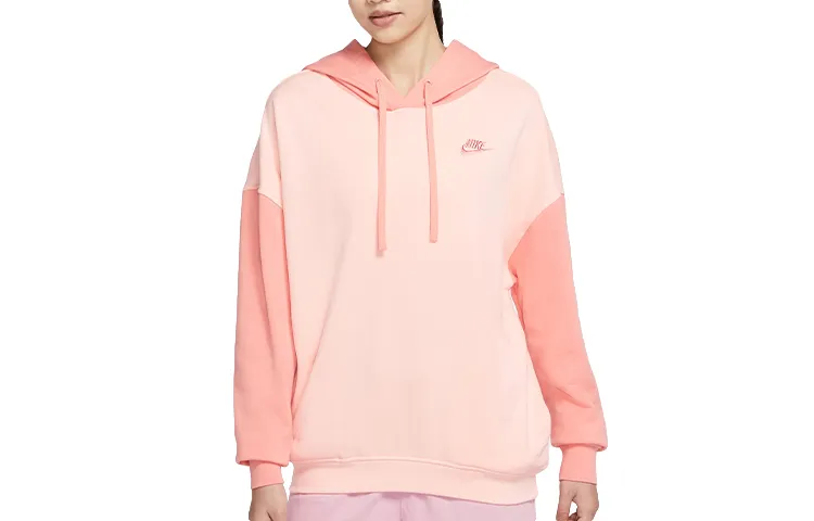 Nike Sweatshirts Women's Pink Hooded Moderate Straight Fit