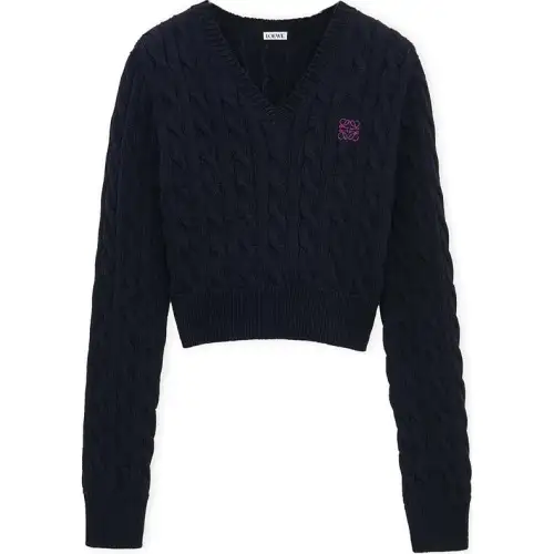 LOEWE FW24 Knitwear Women's Dark Marine Blue
