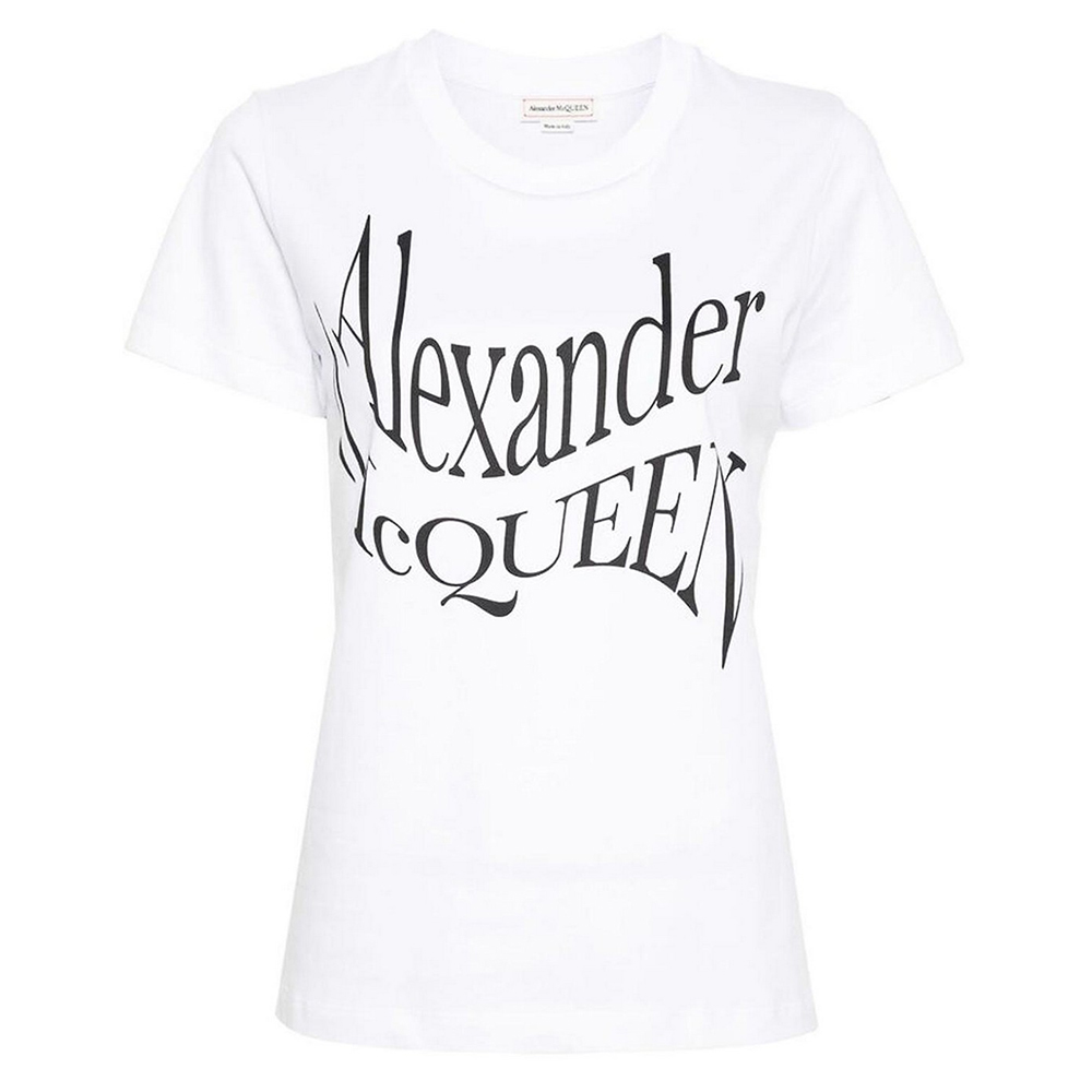 Женская футболка Alexander McQueen Logo T (белая)