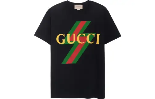 GUCCI SS23 Drop Shoulder Sleeve T Shirt Women's Black