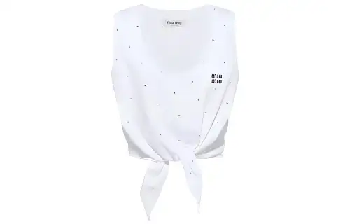 MIU MIU T Shirts Women's White Crew Neck Moderate Straight Fit