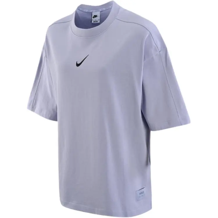 Nike Sportswear Drop Shoulder Sleeve T Shirt Women's Mist Gray Blue