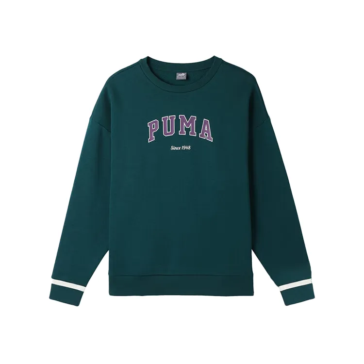 PUMA Sweatshirts Women's Green Crew Neck Moderate Other