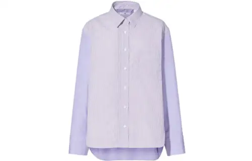 UNIQLO X JIL SANDER Shirts Women's Purple Pointed Collar Moderate Shirt