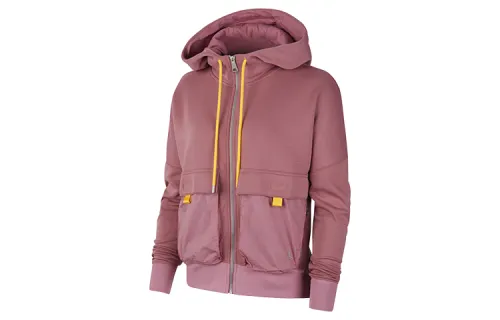 Jordan Sweatshirts Women's Light Berry Red Hooded Moderate Cardigan