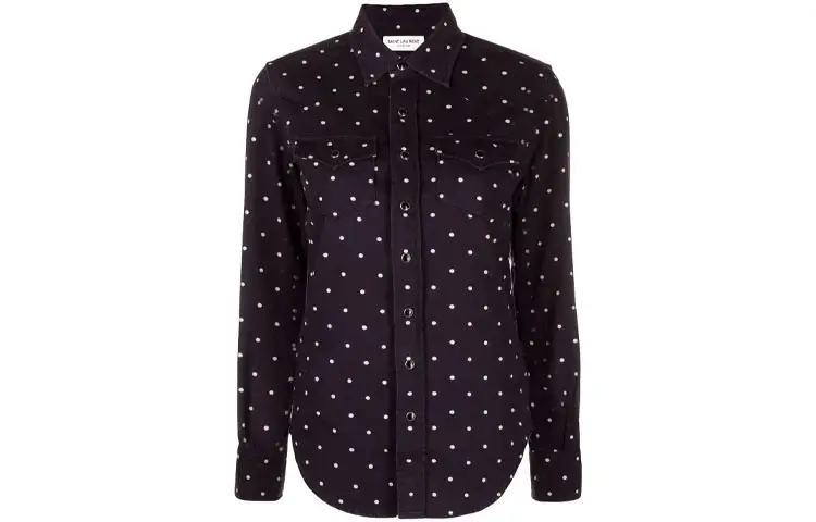 SAINT LAURENT Shirts Women's Black Square Collar Moderate Other