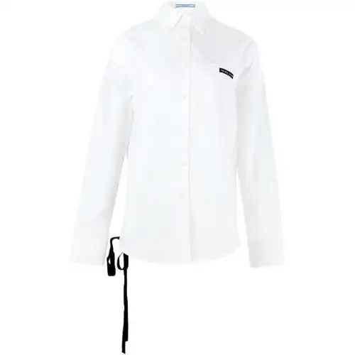 PRADA Shirts Women's White Square Collar Moderate Shirt