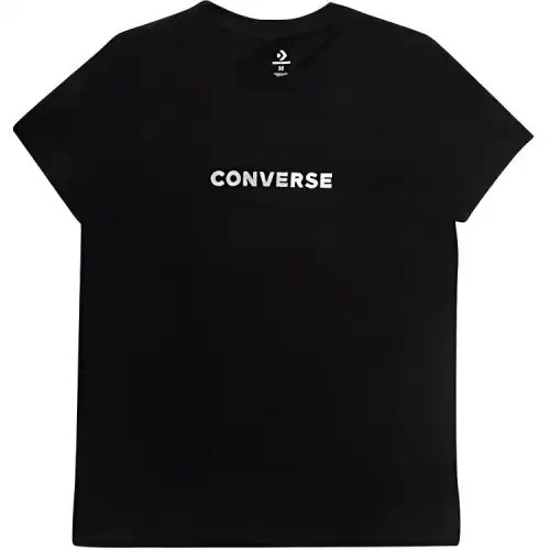 Converse T Shirts Women's Black Crew Neck Moderate Other